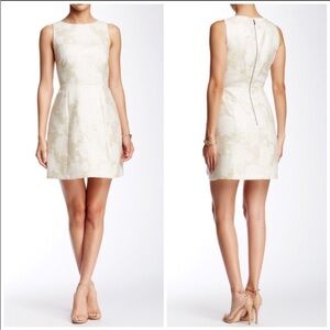 Alice and Olivia Mea Lantern Ivory Sparkling Party Dress